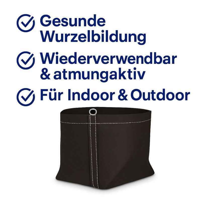 Stofftopf 19 Liter 27 x 27 x 27 cm – Grow Pflanzsack
