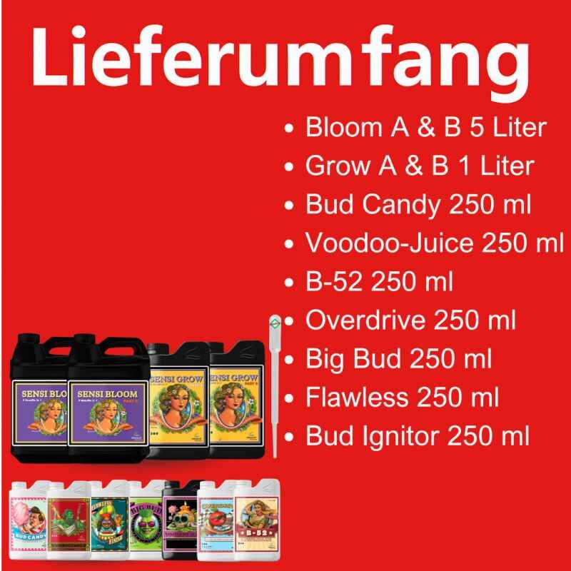 Advanced Nutrients 7-teiliges Dünger Set XL – Pflanzen Nährstofflösung Set