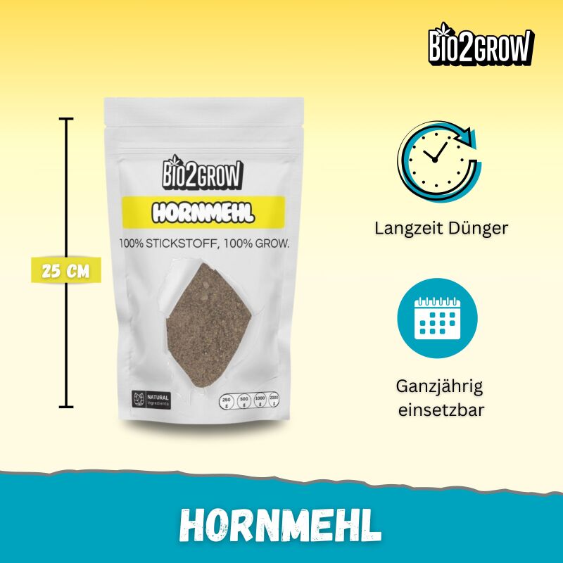 Bio2Grow Hornmehl 500 Gramm – Organischer Stickstoffdünger