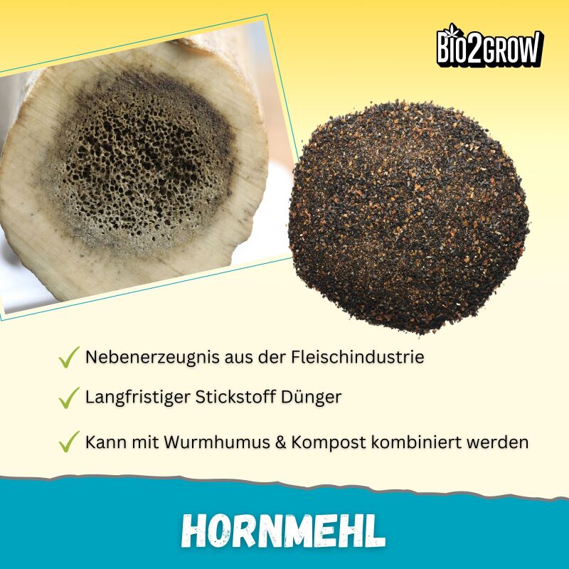 Bio2Grow Hornmehl 500 Gramm – Organischer Stickstoffdünger