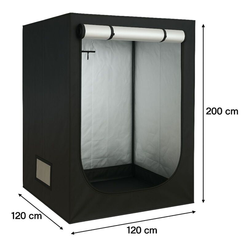 Grow Box Komplettset 120x120x200 cm LED Basic 720 Watt – Einsteiger-Set für Pflanzenzucht