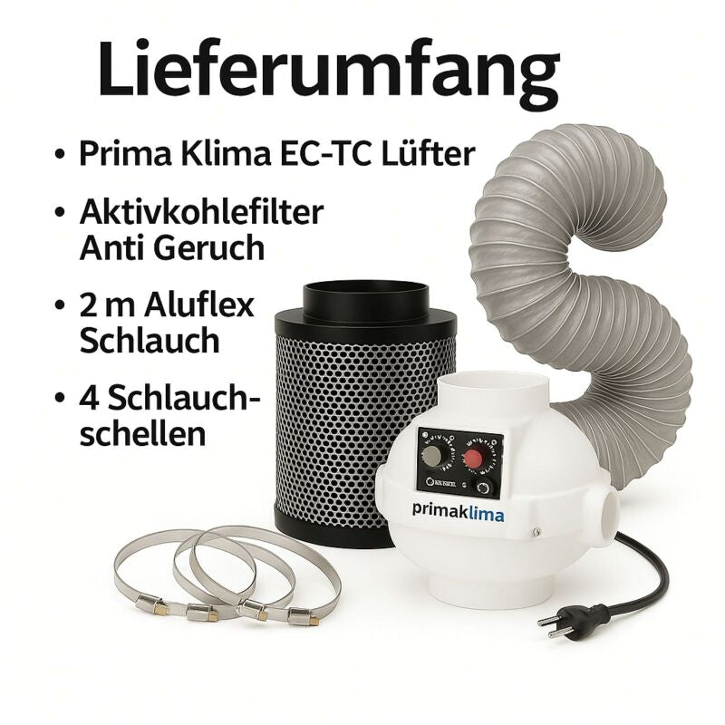 Grow Abluft Set Prima Klima Controlled 0-1180 m³ – Lüftungssystem Growbox