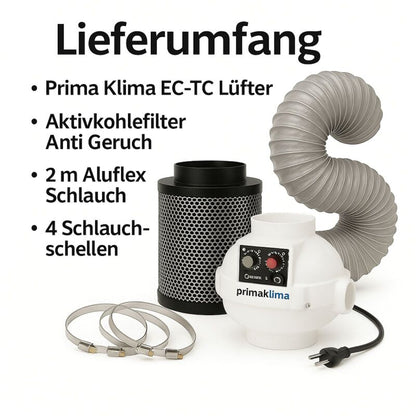 Grow Abluft Set Prima Klima Controlled 0-1180 m³ – Lüftungssystem Growbox