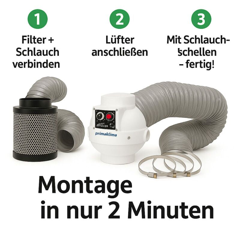 Grow Abluft Set Prima Klima Controlled 0-1180 m³ – Lüftungssystem Growbox