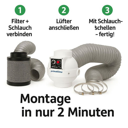 Grow Abluft Set Prima Klima Controlled 0-1180 m³ – Lüftungssystem Growbox
