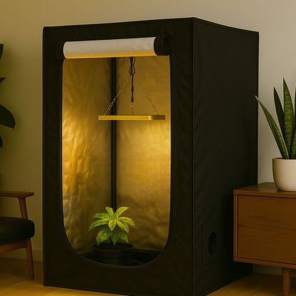 Grow Box Komplettset LED basic 100x100x200 – 300Watt Einsteiger-Set für Pflanzenzucht