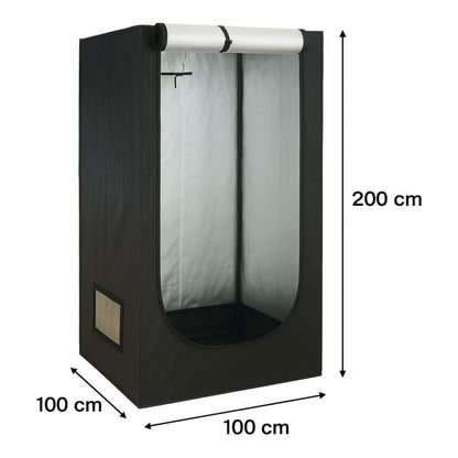 Grow Box Komplettset LED basic 100x100x200 – 300Watt Einsteiger-Set für Pflanzenzucht