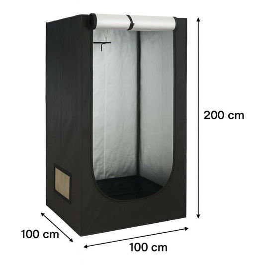 Grow Box Komplettset LED basic 100x100x200 – 300Watt Einsteiger-Set für Pflanzenzucht