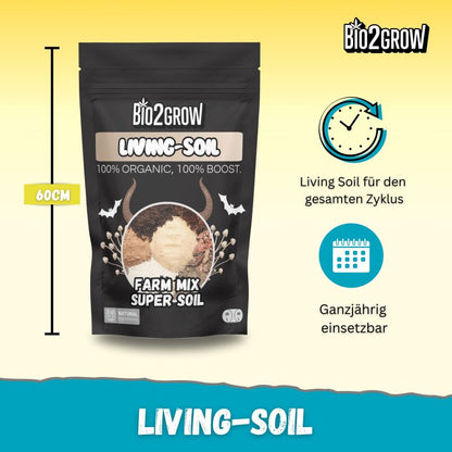 Bio2Grow Living Soil 40 Liter – Vorgedüngte Aktiv-Erde für biologischen Anbau