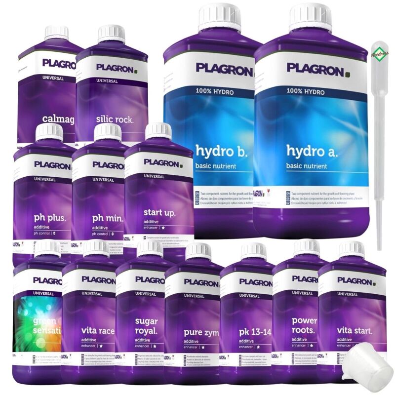 Plagron 14-Teiliges Dünger Set Hydro XXXXL – Hydroponik Komplett-Set Nährstoffe