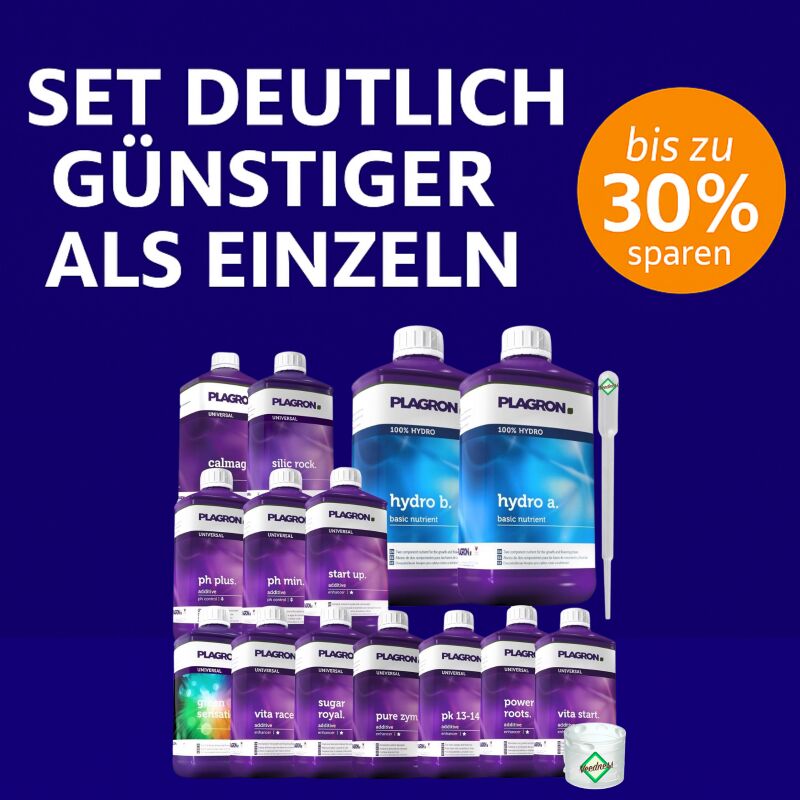 Plagron 14-Teiliges Dünger Set Hydro XXXXL – Hydroponik Komplett-Set Nährstoffe